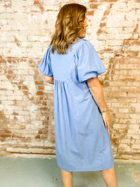 Cathy Solid Blue Dress