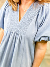 Cathy Solid Blue Dress
