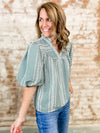 THML Randi Embroidered Gingham Top