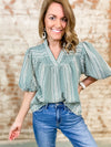 THML Randi Embroidered Gingham Top