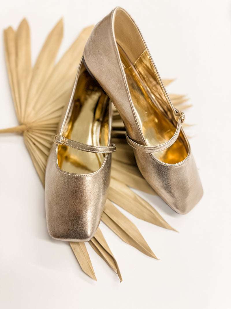 Shu Shop Adele Golden Ballet Flats