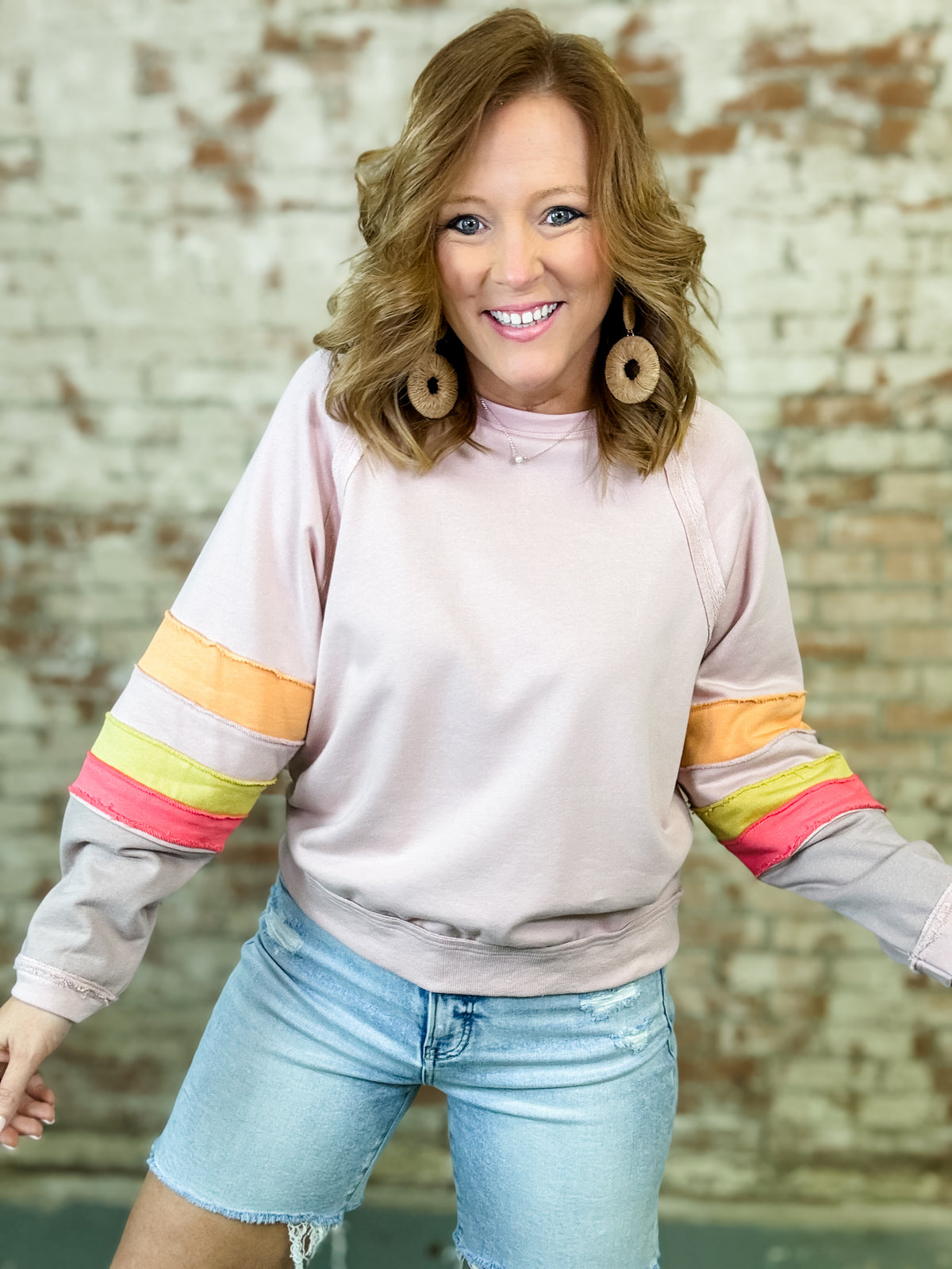 Graham Stripe Sleeve Pullover Top