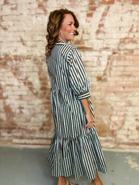 Leesha Stripe Midi Dress