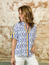 Nina Racer Stripe Print Top