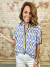 Nina Racer Stripe Print Top