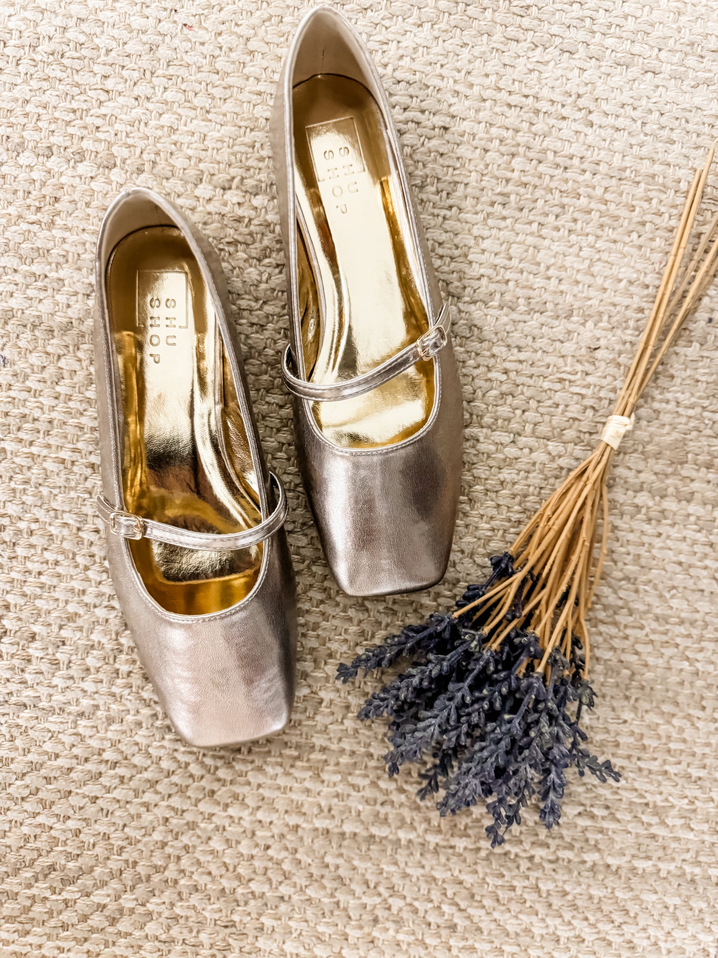 Shu Shop Adele Golden Ballet Flats