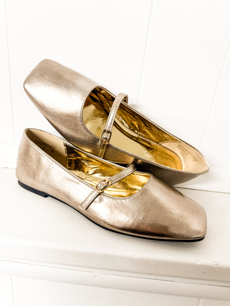 Shu Shop Adele Golden Ballet Flats