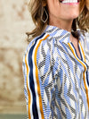 Nina Racer Stripe Print Top