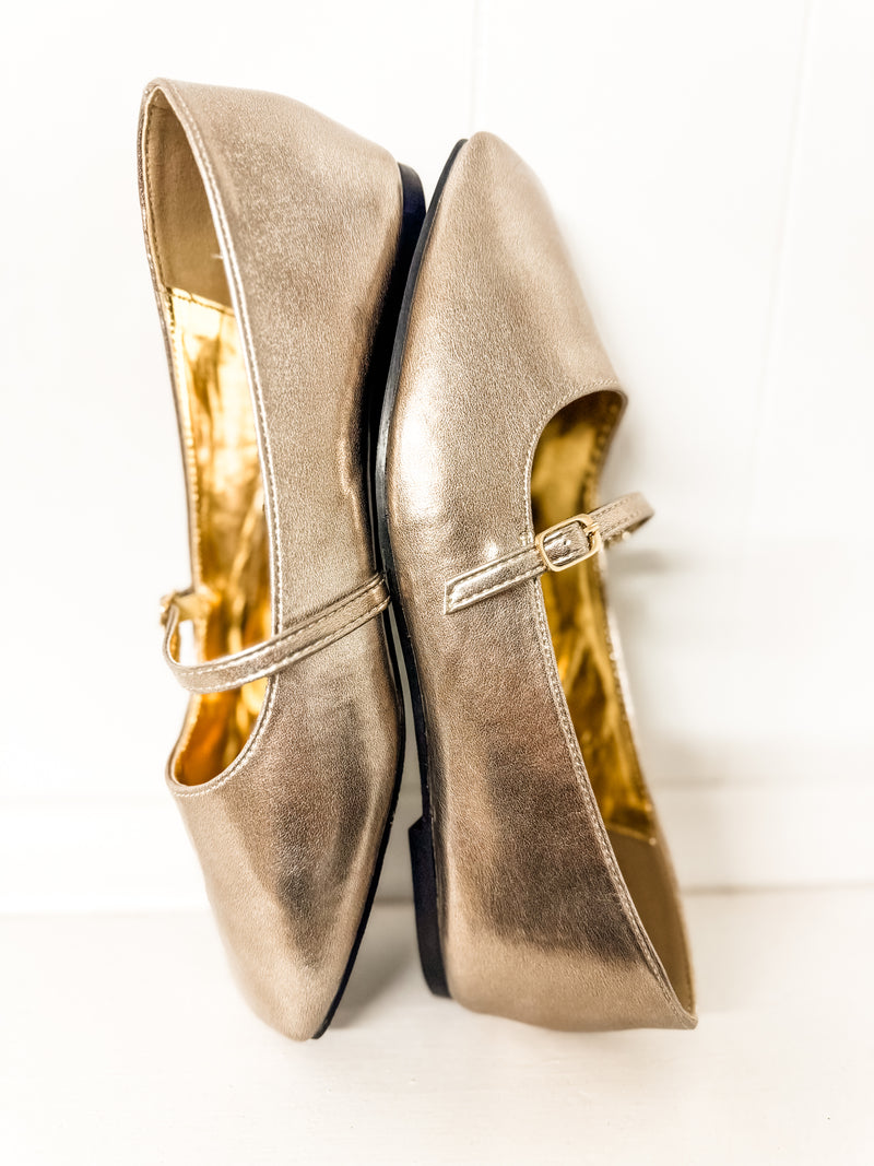 Shu Shop Adele Golden Ballet Flats