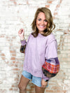 Lilac Patch Detailed Long Sleeve Top