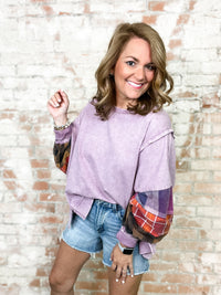 Lilac Patch Detailed Long Sleeve Top