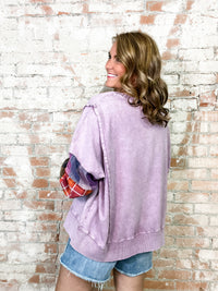 Lilac Patch Detailed Long Sleeve Top