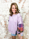 Lilac Patch Detailed Long Sleeve Top