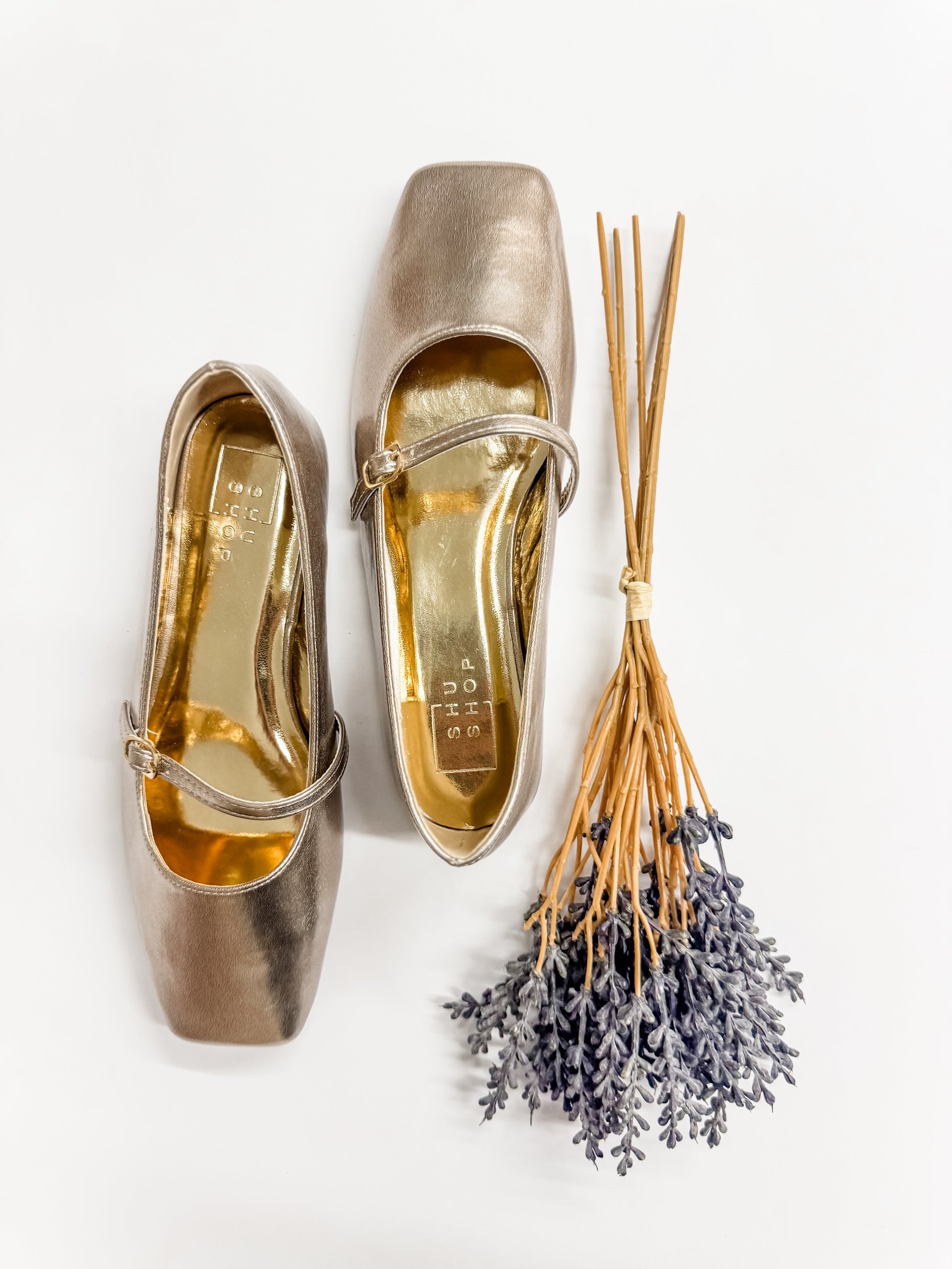 Shu Shop Adele Golden Ballet Flats