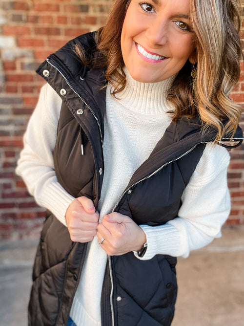Long Quilted Puffer Vest