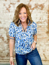 Jenny Floral Contrast Band Top