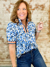 Jenny Floral Contrast Band Top