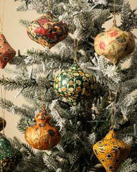 Block Printed Paper Mache Ornament