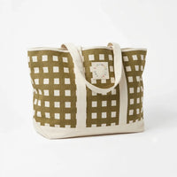 Painted Gingham Canvas Tote | Sunshine Tienda