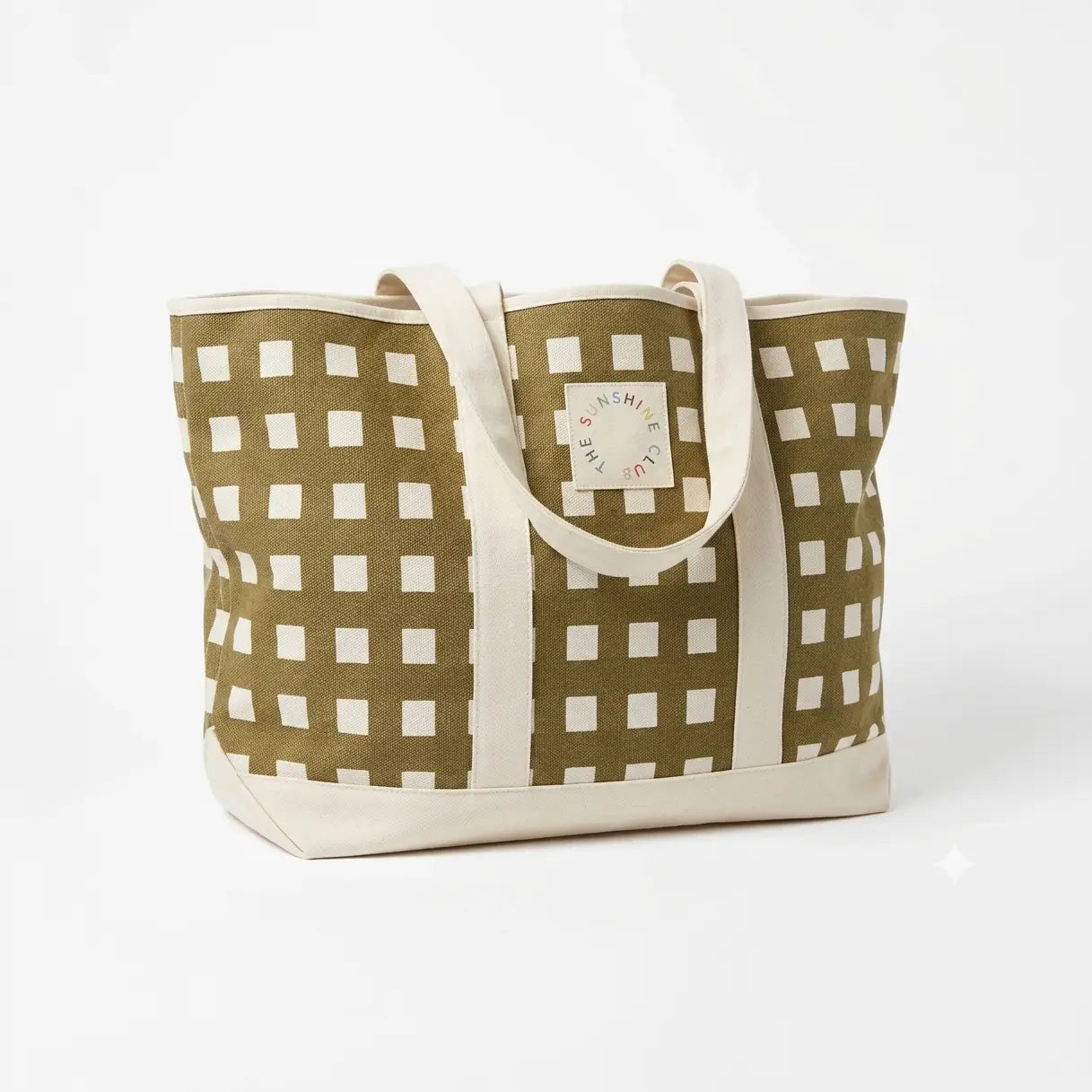 Painted Gingham Canvas Tote | Sunshine Tienda