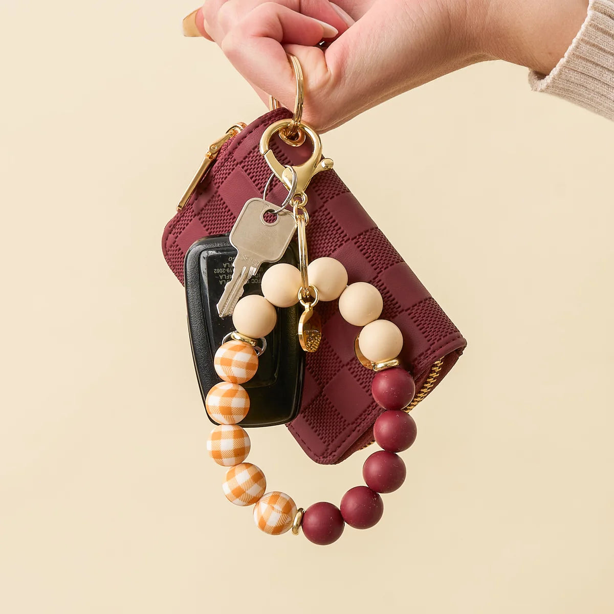Gingham Fall Wristlet Keychain