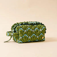 Essentials Quilted Cosmetic Pouch-Everbloom Forest Green