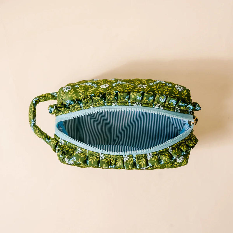 Essentials Quilted Cosmetic Pouch-Everbloom Forest Green