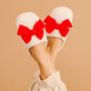 Poinsettia Bow Slippers