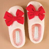 Poinsettia Bow Slippers