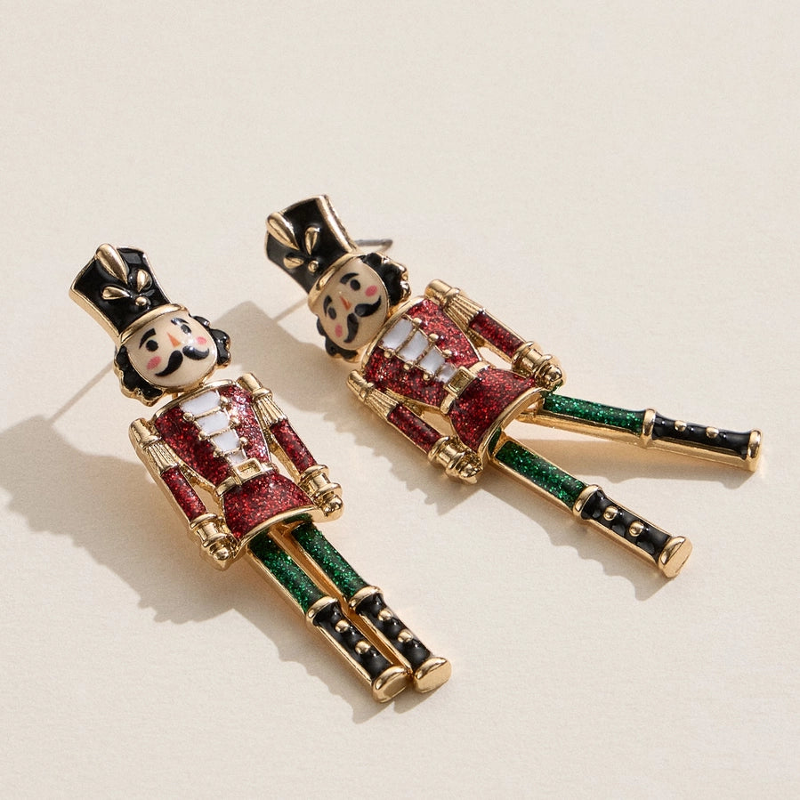 Red Nutcracker Drop Earrings