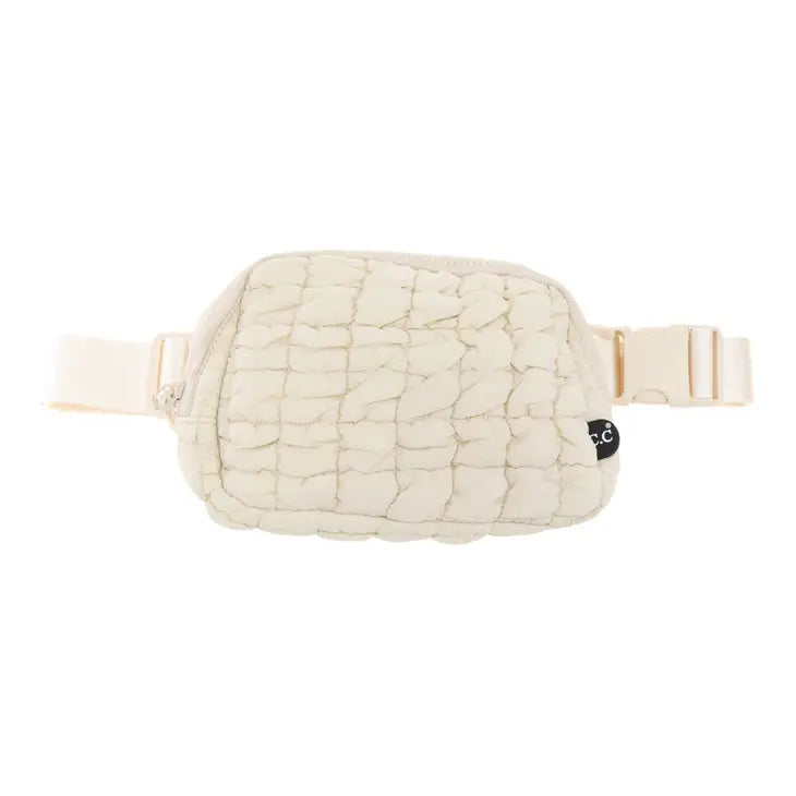 C.C. Quilted Puffer Belt Bag