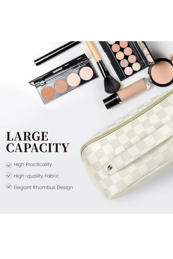 Checkered Makeup Bag