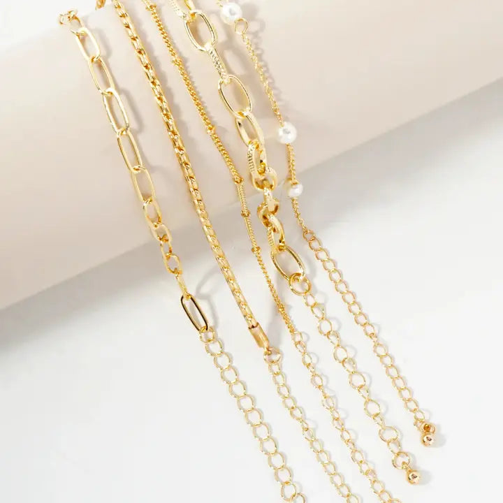 Aria 5 Piece Chain Bracelet Set