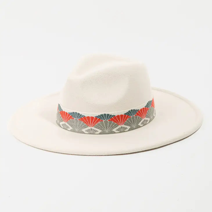 Embroidered Pattern Fedora - FINAL SALE