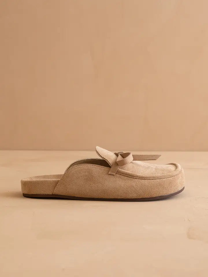 Almond Tie Mule Loafer