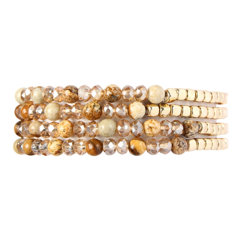 Belle Glass Bead Four Set Bracelet