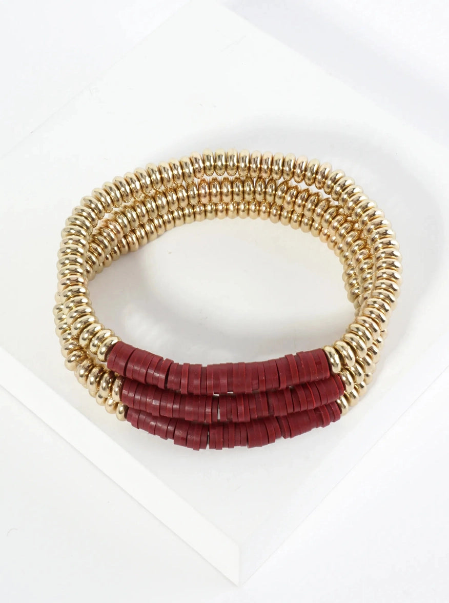 Heishi Metallic Beads Bracelets
