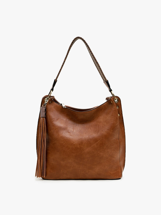 Amber Brown Tassel Hobo Bag