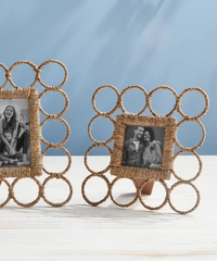 Mud Pie Seagrass Link Photo Frame