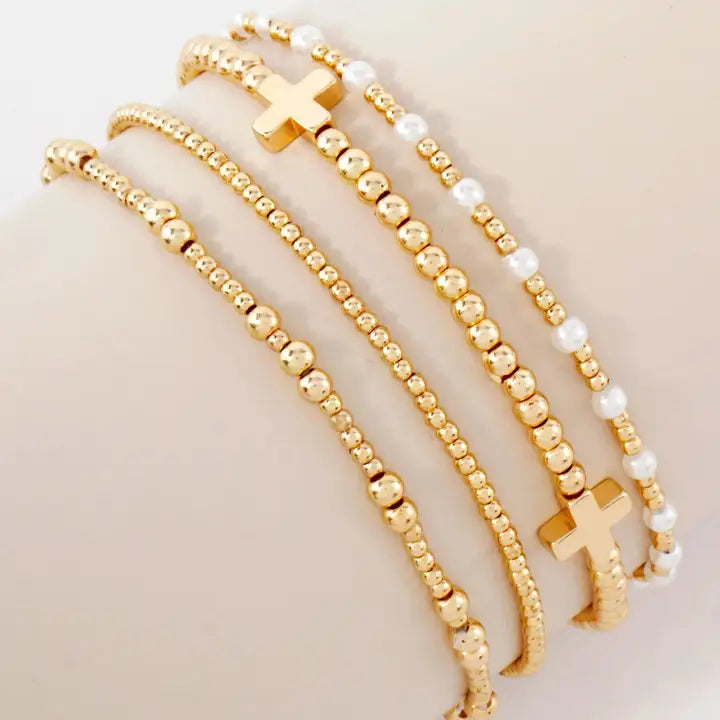 Kobe Cross Beaded Bracelet