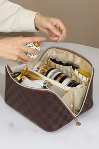 Checkered Makeup Bag