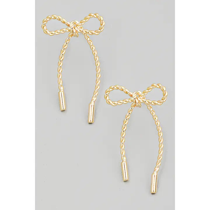 Clarke Twisted Bow Earrings