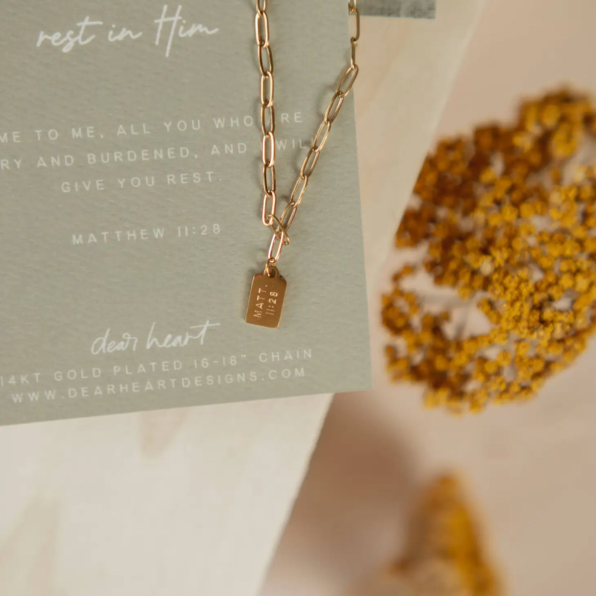 Dear Heart | Rest in Him Mini Tag Necklace