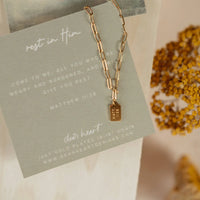 Dear Heart | Rest in Him Mini Tag Necklace