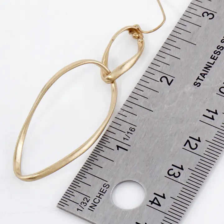 Jenna Matte Gold Twisted Drop Earrings