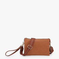 Camel Izzy Diagonal Woven Crossbody