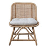 Hand-Woven Rattan Chair with Cushion