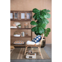 Hand-Woven Rattan Chair with Cushion