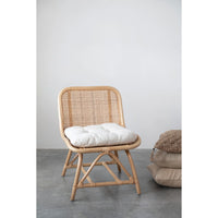 Hand-Woven Rattan Chair with Cushion