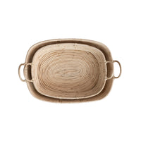 Hand-Woven Rattan Trays w/ Handles
